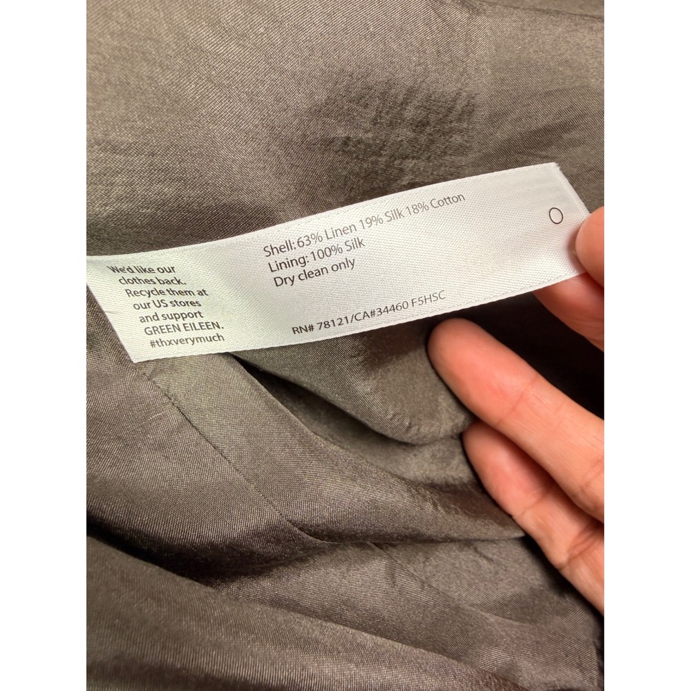 Eileen Fisher Open Front Long Jacket Size XL Linen Silk Cotton Mirage Grey‎ - Picture 7 of 11
